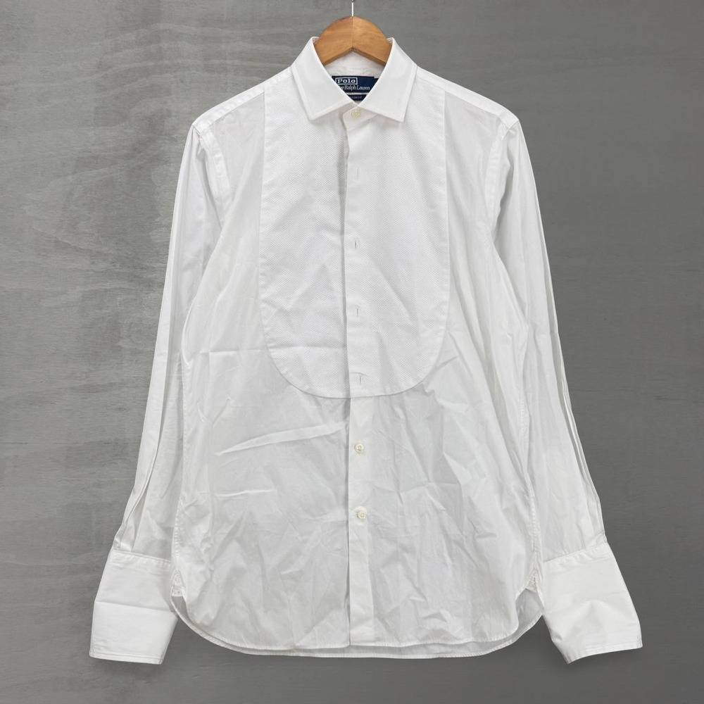 Polo Ralph Lauren Tuxedo Shirt White Bib Front Custom Fit Medium 15.5